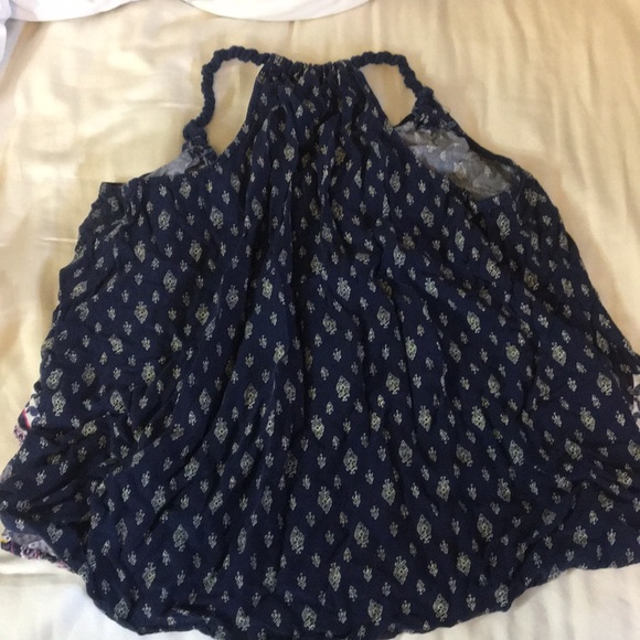 Blue bohemian tank top with rope strap - Picture 3 of 5